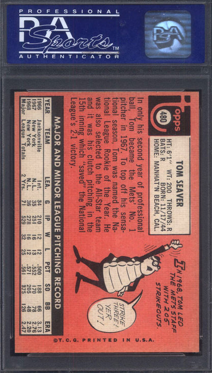 1969 Topps #480 Tom Seaver Mets PSA 8