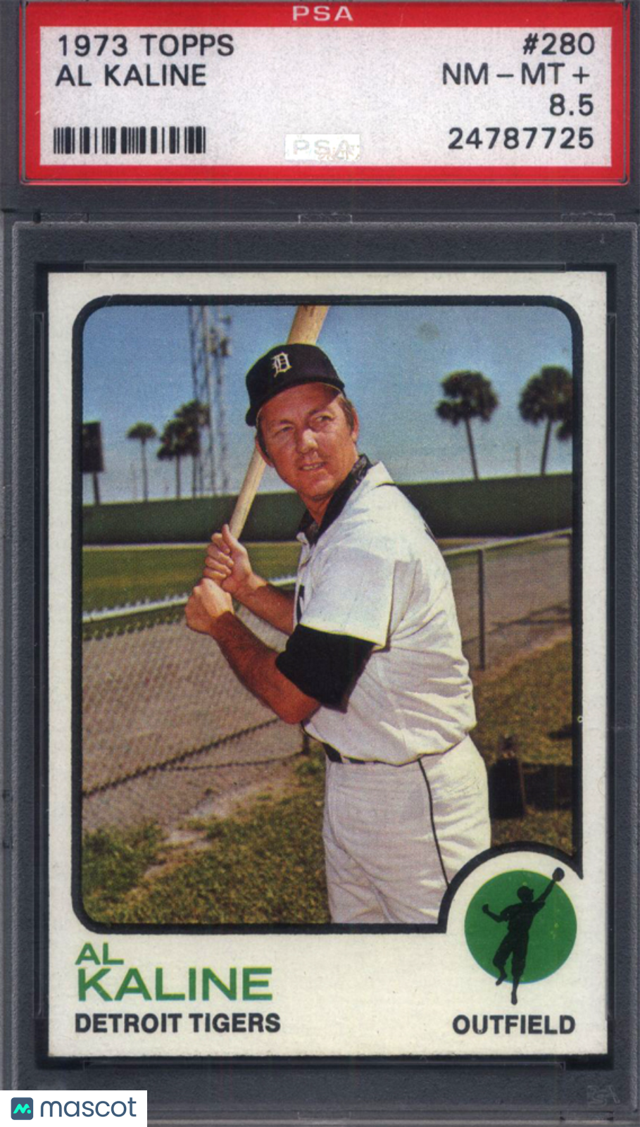 1973 Topps #280 Al Kaline Tigers PSA 8.5 Well Centered