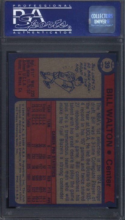 1974 Topps #39 Bill Walton Rookie HOF Blazers PSA 8
