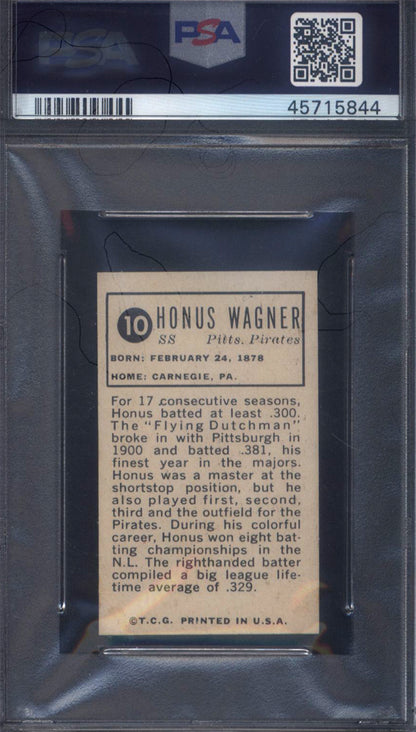 1963 Bazooka All-Time Greats #10 Honus Wagner Silver Pirates PSA 8