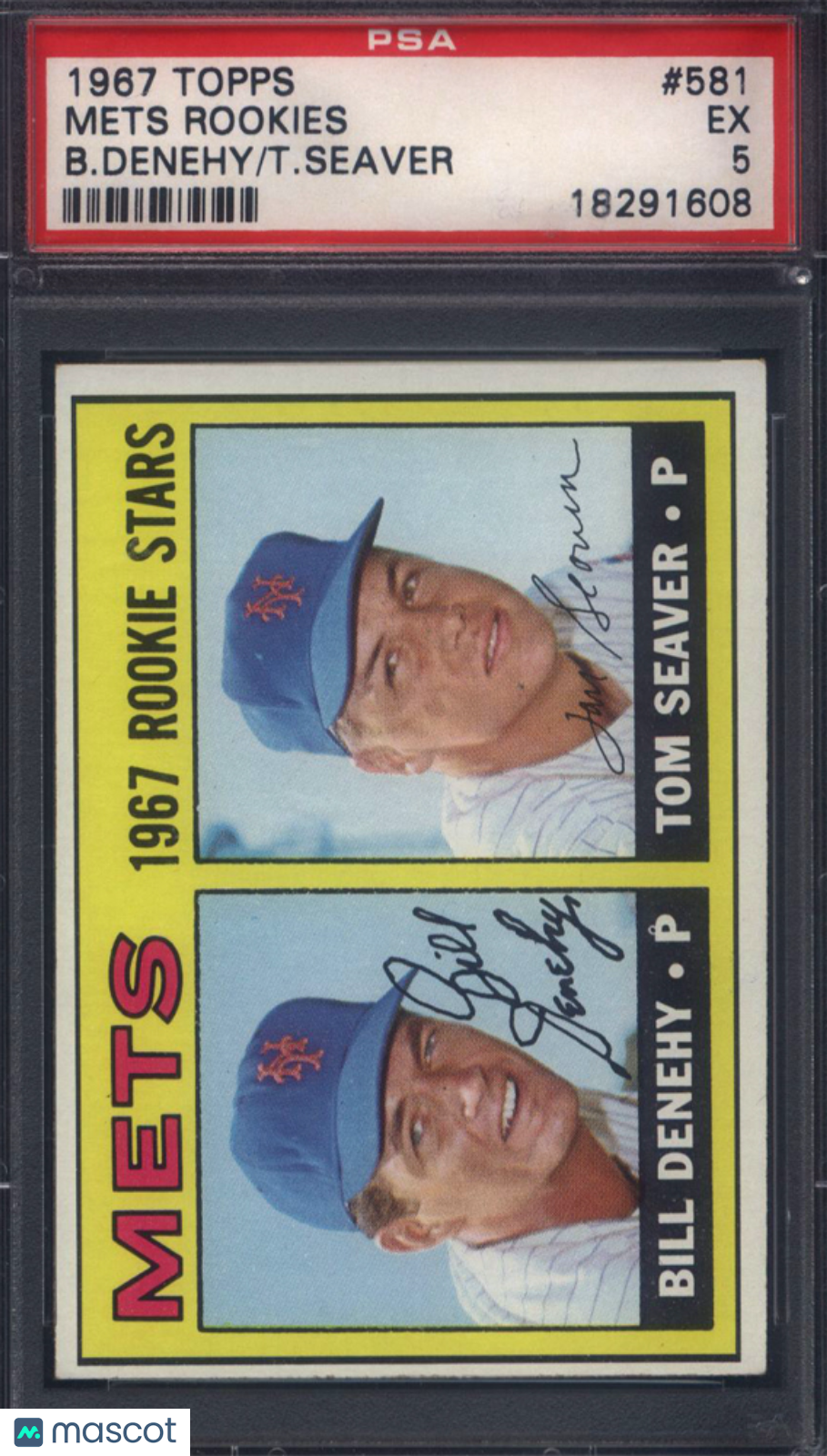 1967 Topps #581 Tom Seaver Rookie HOF Mets PSA 5