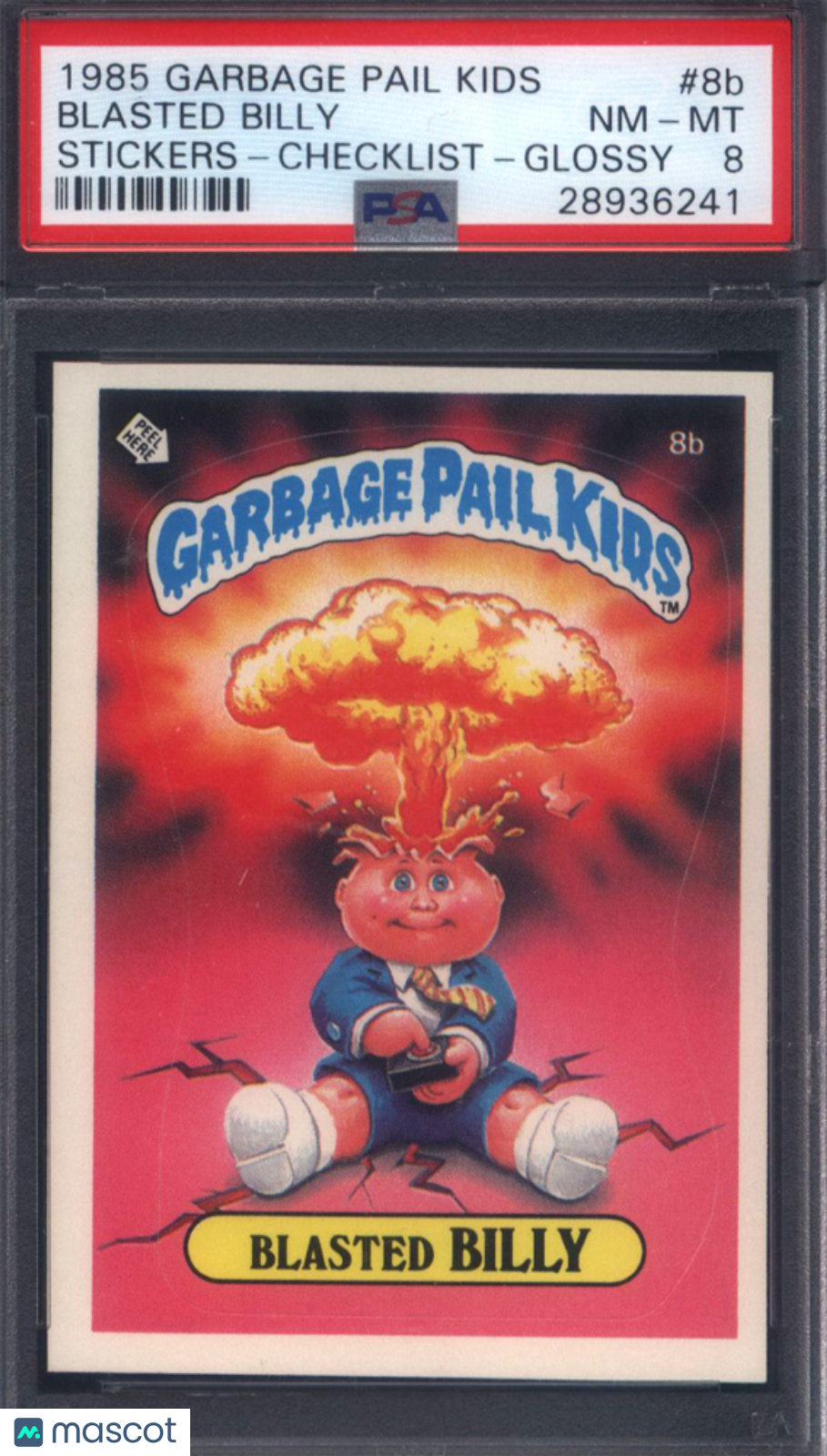 1985 Garbage Pail Kids Stickers #8b Blasted Billy PSA 8