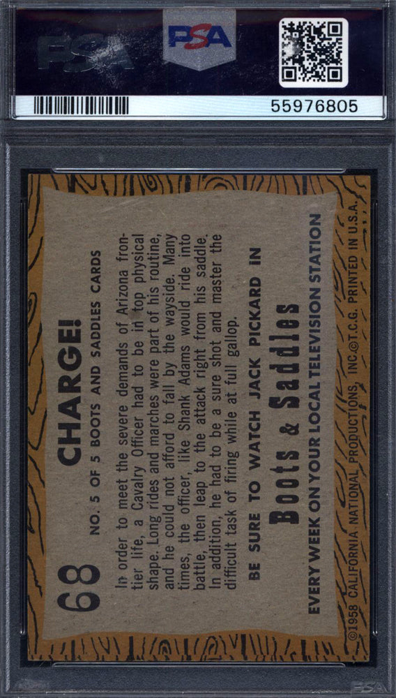 1958 Topps T V Westerns #68 Charge! PSA 8