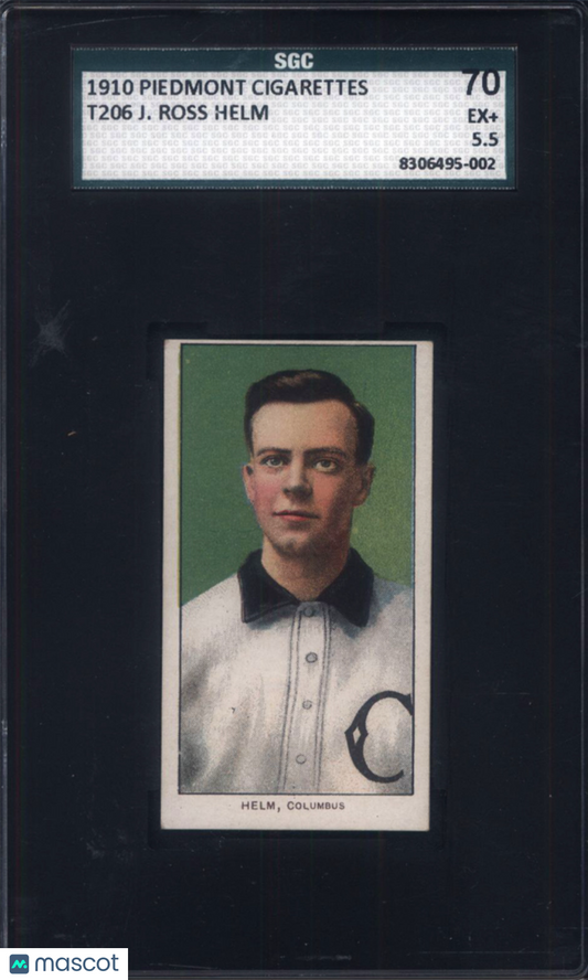 T206 J. Ross Helm Columbus Southern League SGC 5.5 Piedmont Back