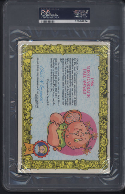 1986 Garbage Pail Kids Giant Stickers #13 Miss Garbage Pail Kid PSA 10