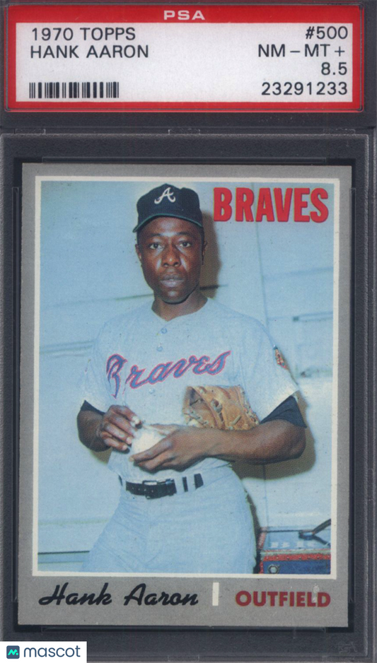 1970 Topps #500 Hank Aaron Braves PSA 8.5 Well Centered