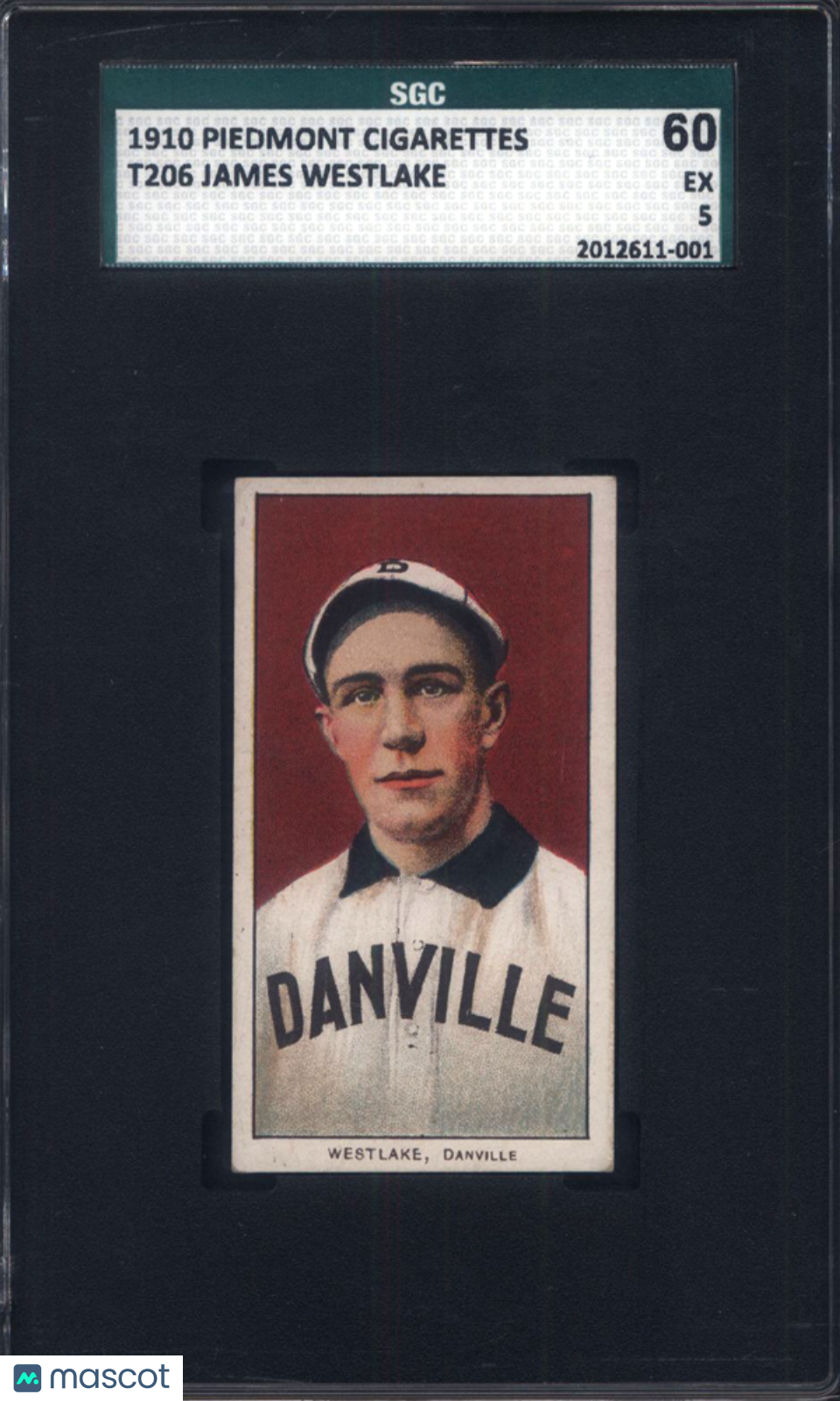 T206 James Westlake Southern League Danville SGC 5 Piedmont Back