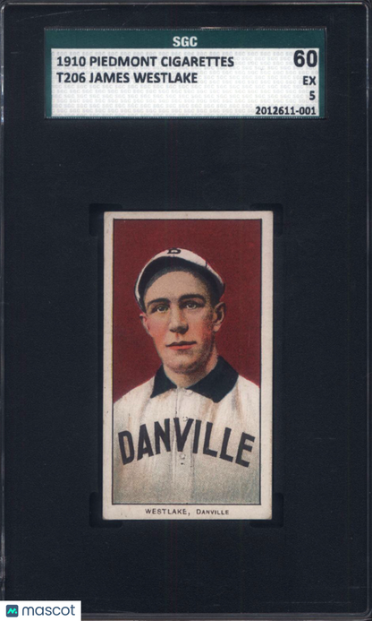 T206 James Westlake Southern League Danville SGC 5 Piedmont Back