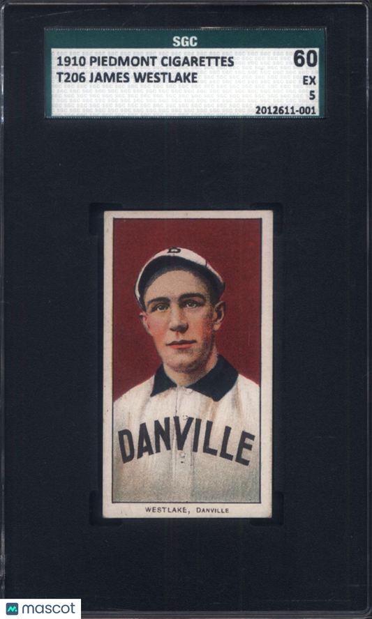 T206 James Westlake Southern League Danville SGC 5 Piedmont Back