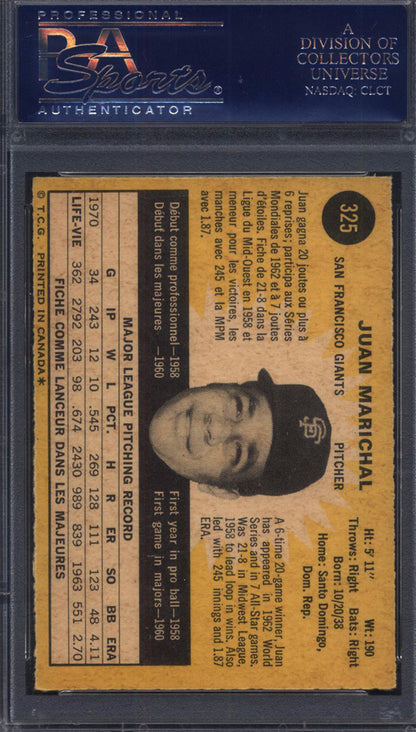 1971 OPC O-Pee-Chee #325 Juan Marichal Giants PSA 8