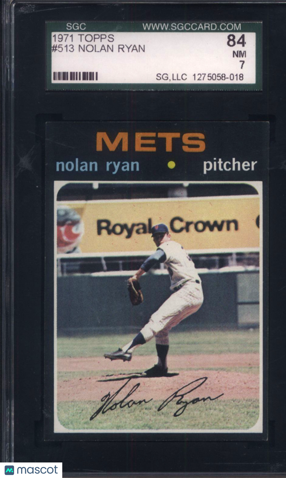1971 Topps #513 Nolan Ryan Mets SGC 7