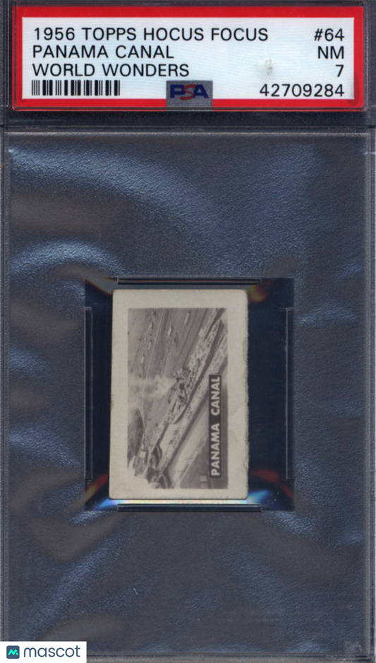 1956 Topps Hocus Focus World Wonders #64 Panama Canal PSA 7