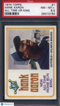 1974 Topps #1 Hank Aaron All Time HR King Braves PSA 8.5 Well Centered