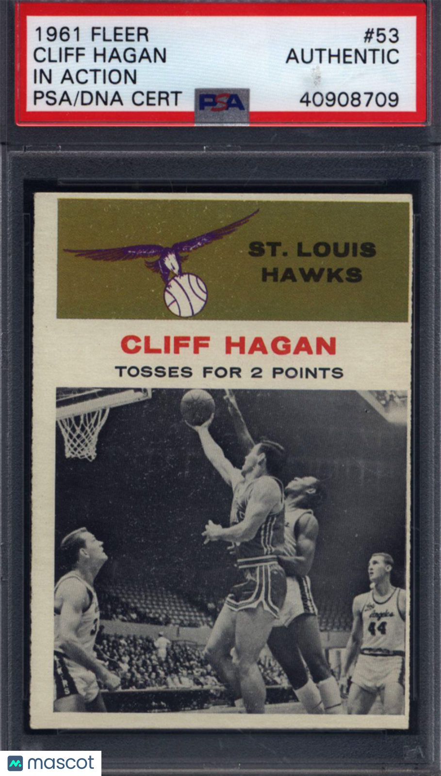 1961 Fleer #53 Cliff Hagan In Action Signed Autograph PSA/DNA PSA Authentic