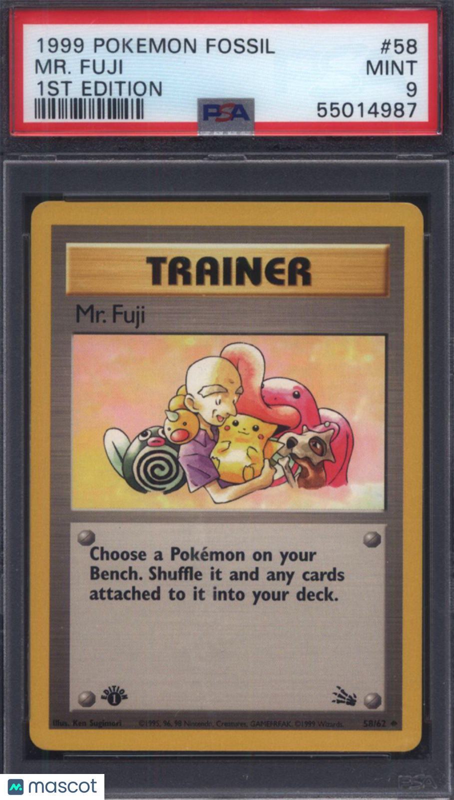 1999 Pokemon Fossil #58 MR. Fuji 1st Edition PSA 9