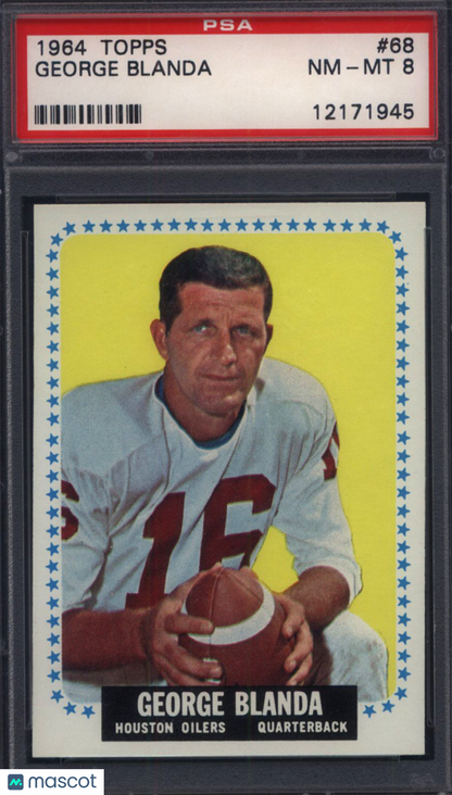1964 Topps #68 George Blanda Short Print Oilers PSA 8