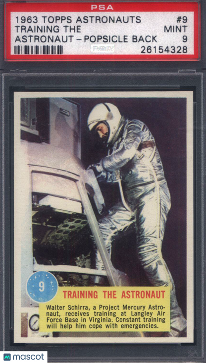 1963 Topps Astronauts Popsicle Back #9 Training The Astronaut PSA 9 pop 2
