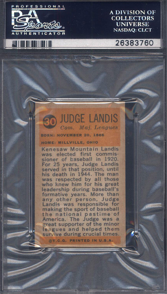 1963 Bazooka All-Time Greats #30 Judge Landis PSA 8
