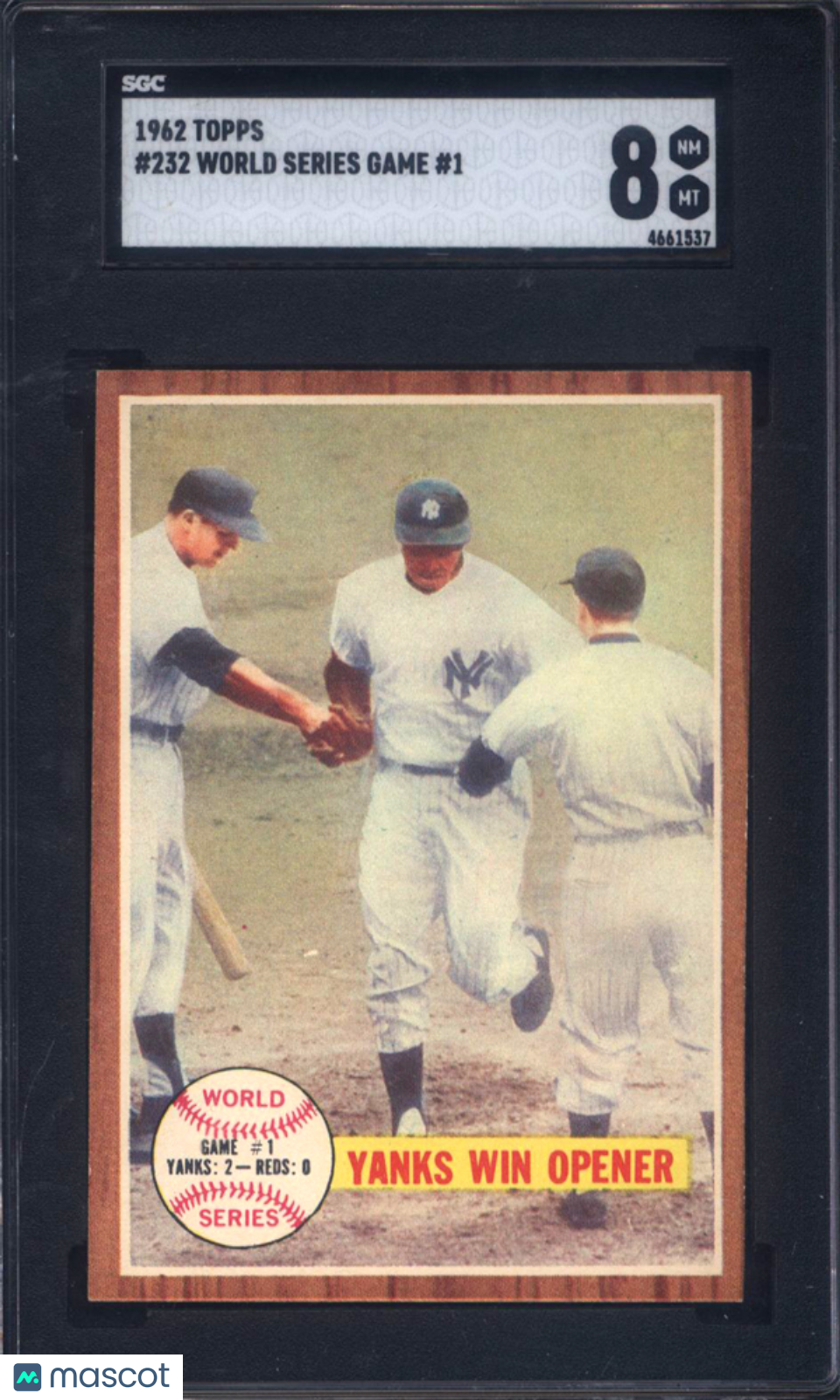 1962 Topps #232 World Series Game #1 Yankees SGC 8
