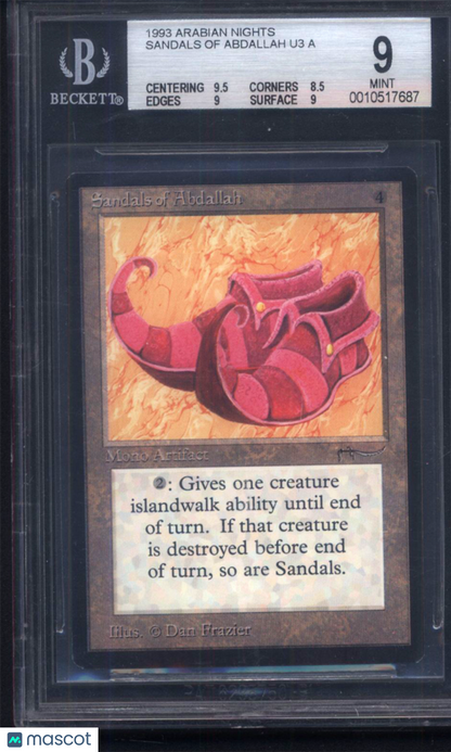 1993 Magic The Gathering Arabian Nights #77 Sandals of Abdallah U3 :A: BGS 9