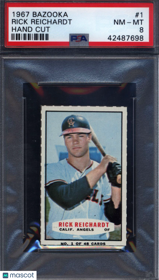 1967 Bazooka #1 Rick Reichardt Angels PSA 8