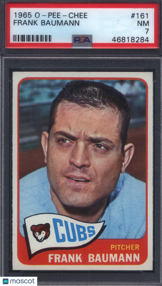 1965 OPC O-Pee-Chee #161 Frank Baumann Cubs PSA 7