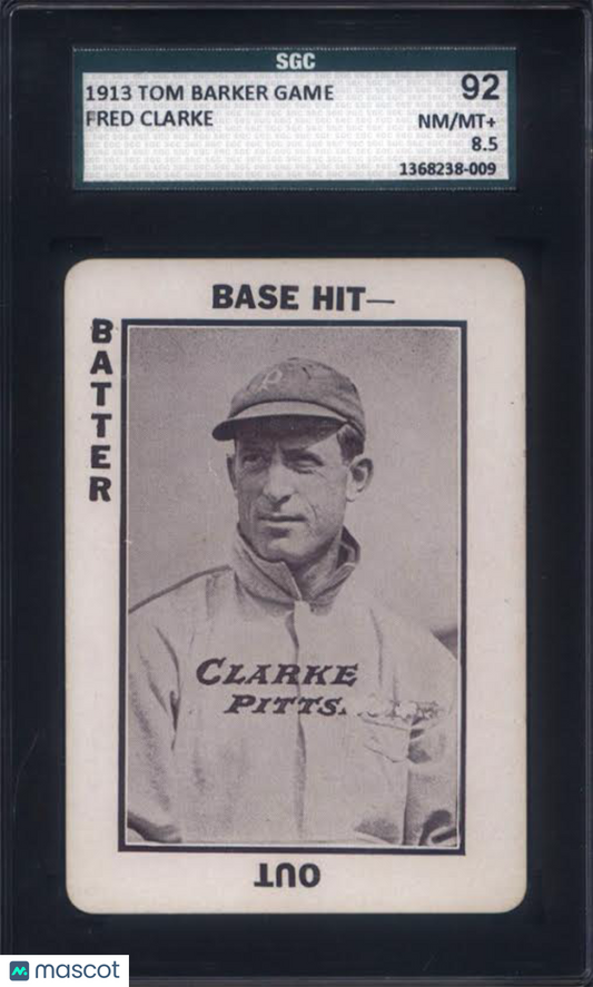 1913 Tom Barker Game Fred Clarke Pittsburgh SGC 8.5