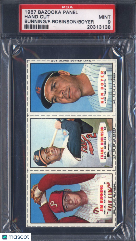 1967 Bazooka Panel w/ Frank Robinson & Jim Bunning PSA 9 pop 2 (None Higher)