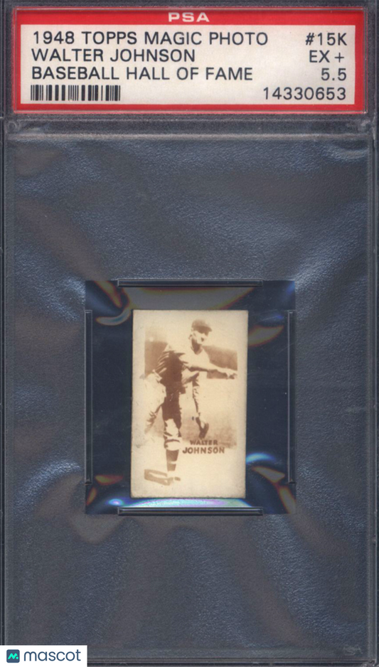 1948 Topps Magic Photo Baseball #15K Walter Johnson PSA 5.5