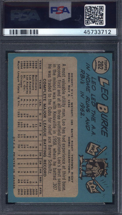 1965 OPC O-Pee-Chee #202 Leo Burke Cubs PSA 6