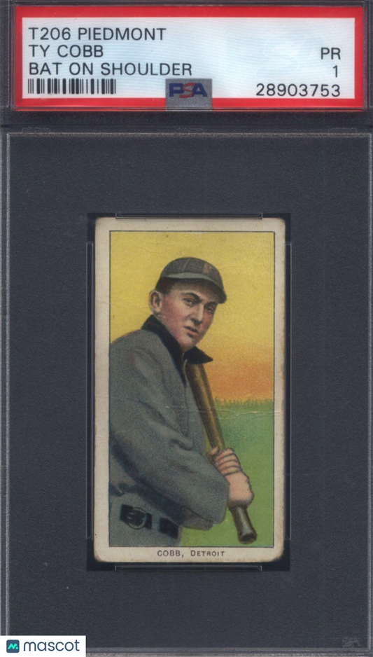 T206 Ty Cobb Bat On Shoulder Detroit PSA 1 Piedmont Back
