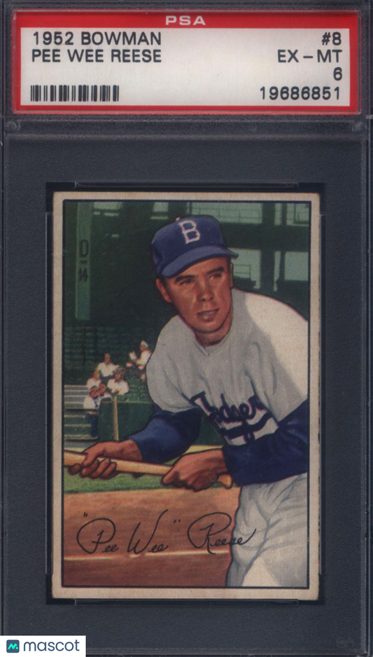 1952 Bowman #8 Pee Wee Reese Dodgers PSA 6