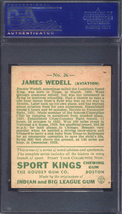 1933 Goudey Sport Kings #26 James Wedell Aviation PSA 5
