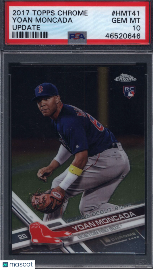 2017 Topps Chrome Update #HMT41 Yoan Moncada Red Sox PSA 10