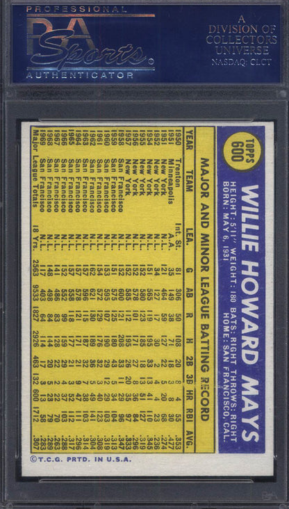 1970 Topps #600 Willie Mays Giants PSA 8.5