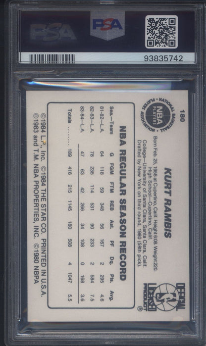 1984 Star #180 Kurt Rambis Lakers PSA 8