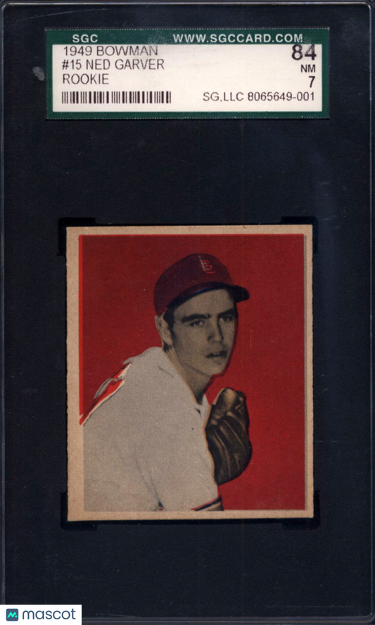 1949 Bowman #15 Ned Garver Rookie Browns SGC 7