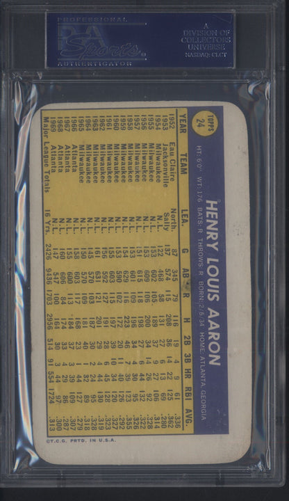 1970 Topps Super #24 Hank Aaron Braves PSA 8
