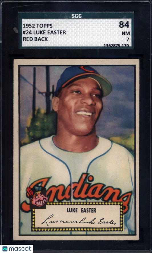1952 Topps #24 Luke Easter Red Back Indians SGC 7