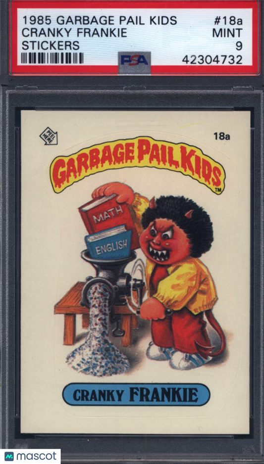 1985 GPK Garbage Pail Kids 1st Series Stickers #18a Cranky Frankie PSA 9