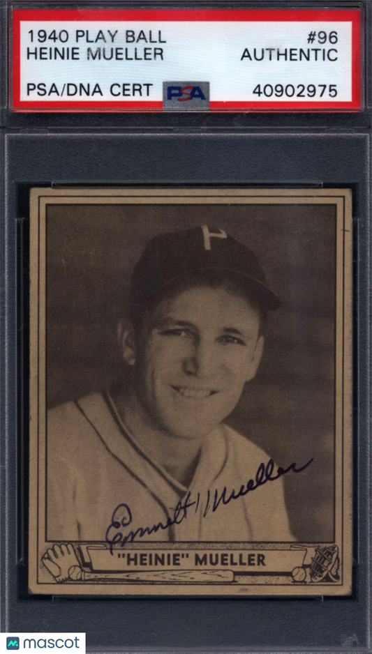 1940 Play Ball #96 Heinie Mueller Signed Autograph PSA/DNA PSA Authentic