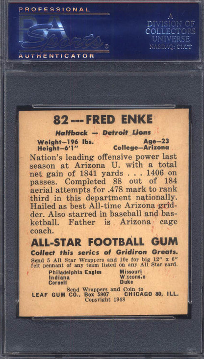 1948 Leaf #82 Fred Enke Lions PSA 6