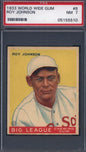 1933 World Wide Gum #8 Roy Johnson Red Sox PSA 7
