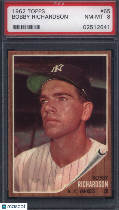 1962 Topps #65 Bobby Richardson Yankees PSA 8
