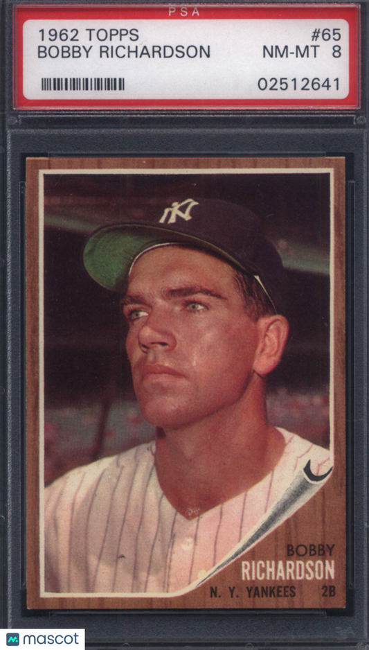 1962 Topps #65 Bobby Richardson Yankees PSA 8