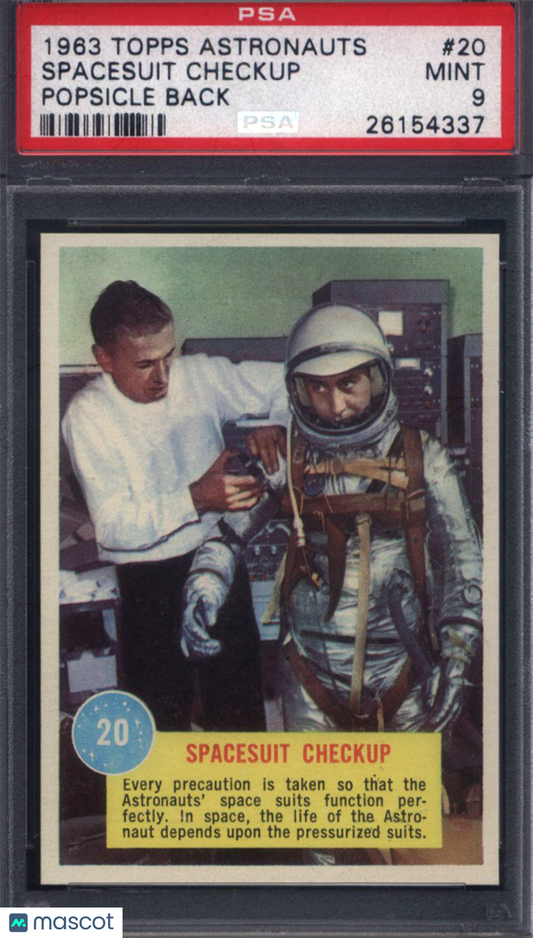 1963 Topps Astronauts Popsicle Back #20 Spacesuit Checkup PSA 9 pop 1