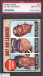 1968 Topps #4 A. L. RBI Leaders Yastrzemski Killebrew F. Robinson PSA 8