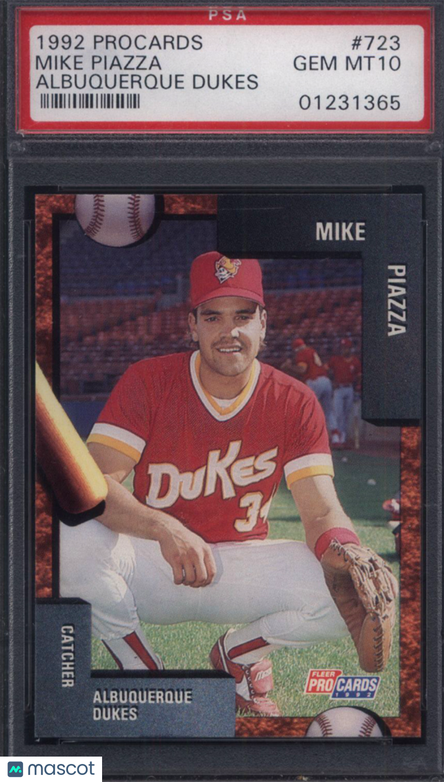1992 Fleer Procards #723 Mike Piazza Rookie HOF Albuquerque Dukes PSA 10