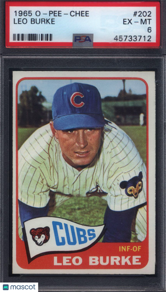 1965 OPC O-Pee-Chee #202 Leo Burke Cubs PSA 6