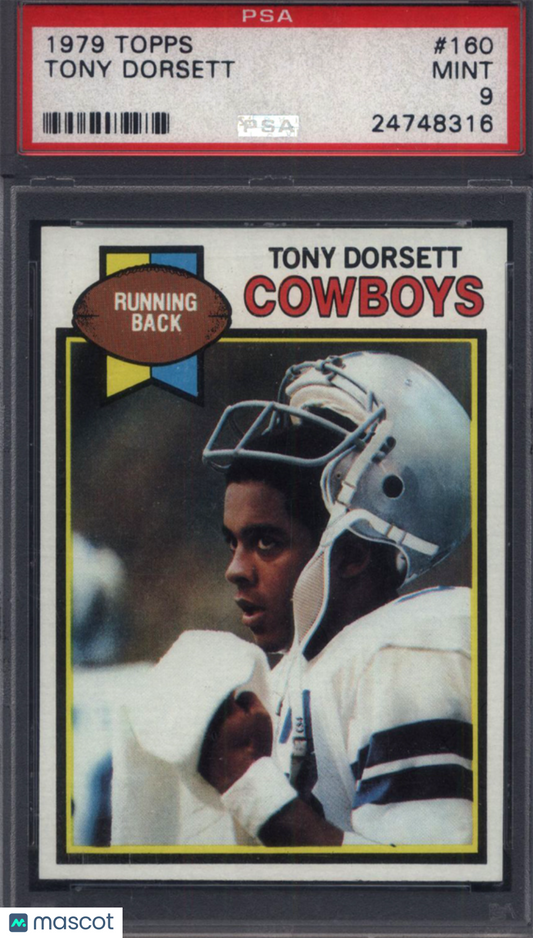 1979 Topps #160 Tony Dorsett 2nd Year Cowboys PSA 9 Well Centered
